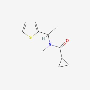 molecular formula C11H15NOS B7491159 N-methyl-N-(1-thiophen-2-ylethyl)cyclopropanecarboxamide 