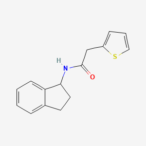 molecular formula C15H15NOS B7491252 N-(2,3-dihydro-1H-inden-1-yl)-2-thiophen-2-ylacetamide 