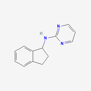 molecular formula C13H13N3 B7491470 N-(2,3-dihydro-1H-inden-1-yl)pyrimidin-2-amine 