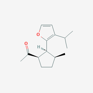 molecular formula C15H22O2 B074915 1-[(1R,2S,3S)-3-methyl-2-(3-propan-2-ylfuran-2-yl)cyclopentyl]ethanone CAS No. 1143-45-9