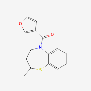 molecular formula C15H15NO2S B7491649 furan-3-yl-(2-methyl-3,4-dihydro-2H-1,5-benzothiazepin-5-yl)methanone 