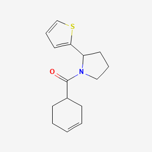 molecular formula C15H19NOS B7491934 Cyclohex-3-en-1-yl-(2-thiophen-2-ylpyrrolidin-1-yl)methanone 