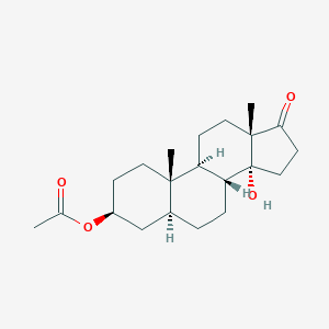 molecular formula C21H32O4 B074926 Androstan-17-one, 3-(acetyloxy)-14-hydroxy-, (3beta,5alpha)- CAS No. 1241-30-1