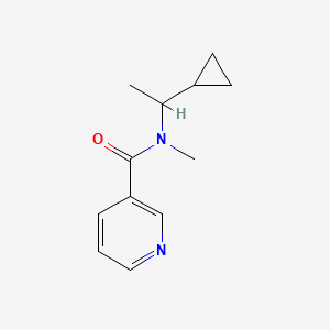 molecular formula C12H16N2O B7493596 N-(1-cyclopropylethyl)-N-methylpyridine-3-carboxamide 