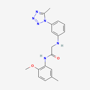 molecular formula C18H20N6O2 B7496251 N-(2-methoxy-5-methylphenyl)-2-[3-(5-methyltetrazol-1-yl)anilino]acetamide 