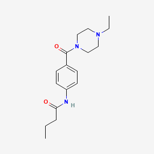molecular formula C17H25N3O2 B7496626 N-[4-(4-ethylpiperazine-1-carbonyl)phenyl]butanamide 