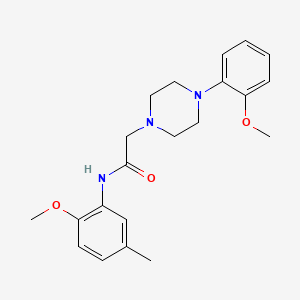 molecular formula C21H27N3O3 B7496687 N-(2-methoxy-5-methylphenyl)-2-[4-(2-methoxyphenyl)piperazin-1-yl]acetamide 