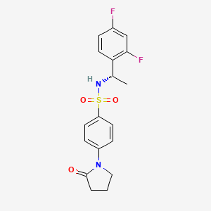 molecular formula C18H18F2N2O3S B7497091 N-[(1S)-1-(2,4-difluorophenyl)ethyl]-4-(2-oxopyrrolidin-1-yl)benzenesulfonamide 