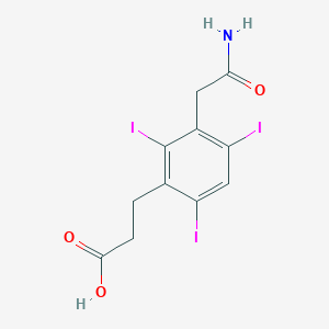 molecular formula C11H10I3NO3 B074971 Hydrocinnamic acid, 3-acetamido-2,4,6-triiodo- CAS No. 1456-51-5