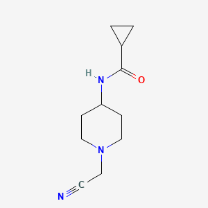 molecular formula C11H17N3O B7497290 N-[1-(cyanomethyl)piperidin-4-yl]cyclopropanecarboxamide 