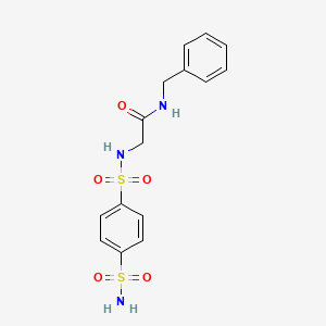 molecular formula C15H17N3O5S2 B7497448 N-benzyl-2-[(4-sulfamoylphenyl)sulfonylamino]acetamide 