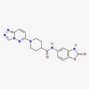 molecular formula C18H17N7O3 B7497860 N-(2-oxo-3H-1,3-benzoxazol-5-yl)-1-([1,2,4]triazolo[4,3-b]pyridazin-6-yl)piperidine-4-carboxamide 
