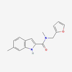 molecular formula C16H16N2O2 B7497899 N-(furan-2-ylmethyl)-N,6-dimethyl-1H-indole-2-carboxamide 