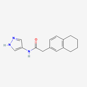 molecular formula C15H17N3O B7497924 N-(1H-pyrazol-4-yl)-2-(5,6,7,8-tetrahydronaphthalen-2-yl)acetamide 