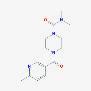 molecular formula C14H20N4O2 B7497965 N,N-dimethyl-4-(6-methylpyridine-3-carbonyl)piperazine-1-carboxamide 