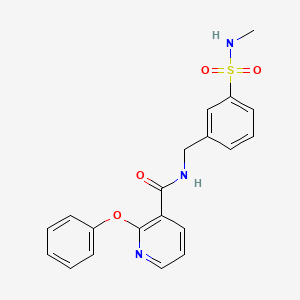 molecular formula C20H19N3O4S B7498369 N-[[3-(methylsulfamoyl)phenyl]methyl]-2-phenoxypyridine-3-carboxamide 