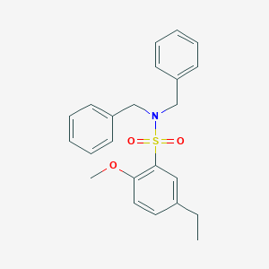 molecular formula C23H25NO3S B7498472 N,N-dibenzyl-5-ethyl-2-methoxybenzene-1-sulfonamide 