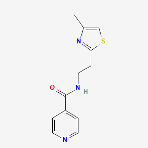 molecular formula C12H13N3OS B7498492 N-[2-(4-methyl-1,3-thiazol-2-yl)ethyl]pyridine-4-carboxamide 