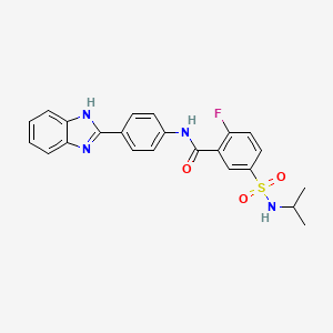 molecular formula C23H21FN4O3S B7498589 N-[4-(1H-benzimidazol-2-yl)phenyl]-2-fluoro-5-(propan-2-ylsulfamoyl)benzamide 