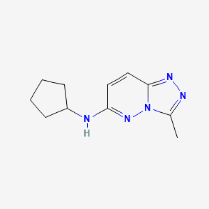 molecular formula C11H15N5 B7498906 N-cyclopentyl-3-methyl-[1,2,4]triazolo[4,3-b]pyridazin-6-amine 