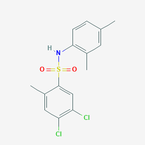 molecular formula C15H15Cl2NO2S B7499323 4,5-dichloro-N-(2,4-dimethylphenyl)-2-methylbenzene-1-sulfonamide 