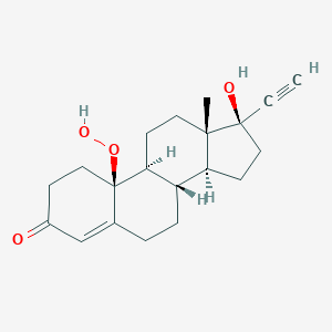 molecular formula C20H26O4 B075013 (8S,9S,10S,13S,14S,17R)-17-ethynyl-10-hydroperoxy-17-hydroxy-13-methyl-2,6,7,8,9,11,12,14,15,16-decahydro-1H-cyclopenta[a]phenanthren-3-one CAS No. 1238-54-6