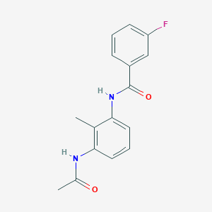 molecular formula C16H15FN2O2 B7502127 N-(3-acetamido-2-methylphenyl)-3-fluorobenzamide 