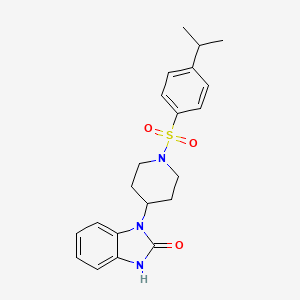 molecular formula C21H25N3O3S B7502174 3-[1-(4-propan-2-ylphenyl)sulfonylpiperidin-4-yl]-1H-benzimidazol-2-one 