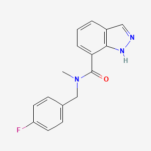 molecular formula C16H14FN3O B7502580 N-[(4-fluorophenyl)methyl]-N-methyl-1H-indazole-7-carboxamide 
