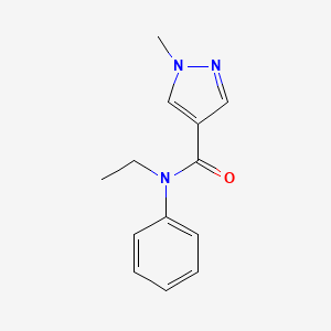 molecular formula C13H15N3O B7502631 N-ethyl-1-methyl-N-phenylpyrazole-4-carboxamide 