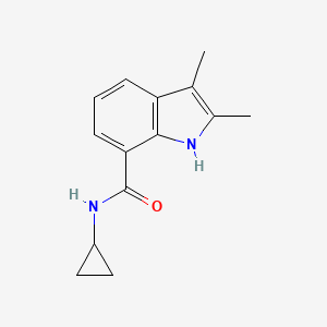 molecular formula C14H16N2O B7502750 N-cyclopropyl-2,3-dimethyl-1H-indole-7-carboxamide 