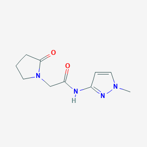 molecular formula C10H14N4O2 B7502780 N-(1-methylpyrazol-3-yl)-2-(2-oxopyrrolidin-1-yl)acetamide 