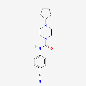 molecular formula C17H22N4O B7502902 N-(4-cyanophenyl)-4-cyclopentylpiperazine-1-carboxamide 