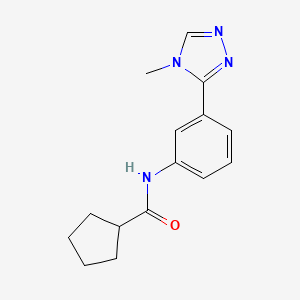 molecular formula C15H18N4O B7503104 N-[3-(4-methyl-1,2,4-triazol-3-yl)phenyl]cyclopentanecarboxamide 