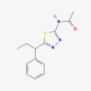 molecular formula C13H15N3OS B7503188 N-[5-(1-phenylpropyl)-1,3,4-thiadiazol-2-yl]acetamide 