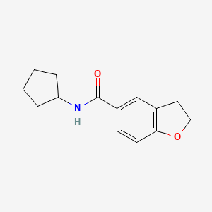 molecular formula C14H17NO2 B7503232 N-cyclopentyl-2,3-dihydro-1-benzofuran-5-carboxamide 