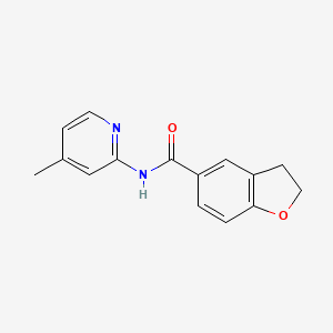 molecular formula C15H14N2O2 B7503239 N-(4-methylpyridin-2-yl)-2,3-dihydro-1-benzofuran-5-carboxamide 