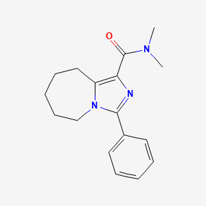 molecular formula C17H21N3O B7503310 N,N-dimethyl-3-phenyl-6,7,8,9-tetrahydro-5H-imidazo[1,5-a]azepine-1-carboxamide 