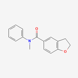 molecular formula C16H15NO2 B7503323 N-methyl-N-phenyl-2,3-dihydro-1-benzofuran-5-carboxamide 