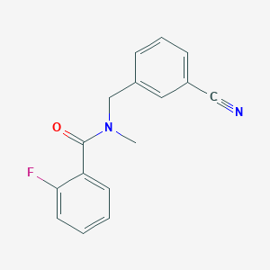 molecular formula C16H13FN2O B7503351 N-[(3-cyanophenyl)methyl]-2-fluoro-N-methylbenzamide 