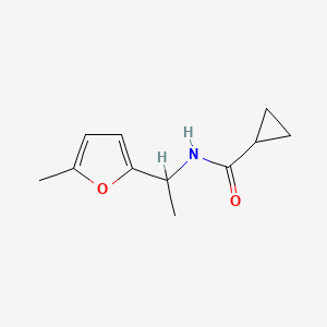 molecular formula C11H15NO2 B7503561 N-[1-(5-methylfuran-2-yl)ethyl]cyclopropanecarboxamide 