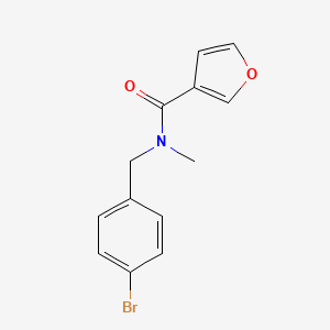 molecular formula C13H12BrNO2 B7503596 N-[(4-bromophenyl)methyl]-N-methylfuran-3-carboxamide 