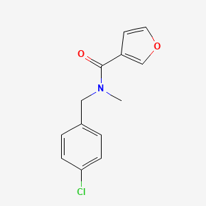 molecular formula C13H12ClNO2 B7503620 N-[(4-chlorophenyl)methyl]-N-methylfuran-3-carboxamide 