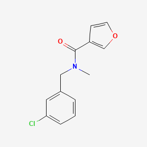 molecular formula C13H12ClNO2 B7503707 N-[(3-chlorophenyl)methyl]-N-methylfuran-3-carboxamide 
