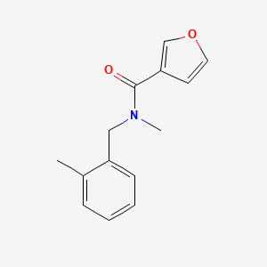 molecular formula C14H15NO2 B7503771 N-methyl-N-[(2-methylphenyl)methyl]furan-3-carboxamide 