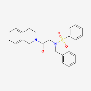 molecular formula C24H24N2O3S B7503774 N-benzyl-N-[2-(3,4-dihydro-1H-isoquinolin-2-yl)-2-oxoethyl]benzenesulfonamide 