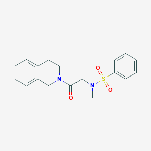 molecular formula C18H20N2O3S B7503834 N-[2-(3,4-dihydro-1H-isoquinolin-2-yl)-2-oxoethyl]-N-methylbenzenesulfonamide 