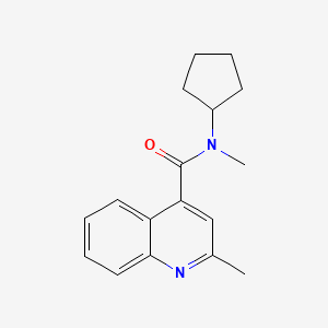 molecular formula C17H20N2O B7503835 N-cyclopentyl-N,2-dimethylquinoline-4-carboxamide 