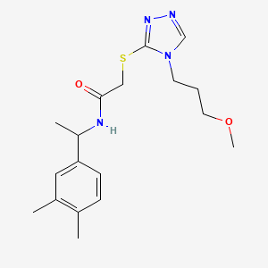 molecular formula C18H26N4O2S B7503865 N-[1-(3,4-dimethylphenyl)ethyl]-2-[[4-(3-methoxypropyl)-1,2,4-triazol-3-yl]sulfanyl]acetamide 