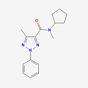 molecular formula C16H20N4O B7503867 N-cyclopentyl-N,5-dimethyl-2-phenyltriazole-4-carboxamide 